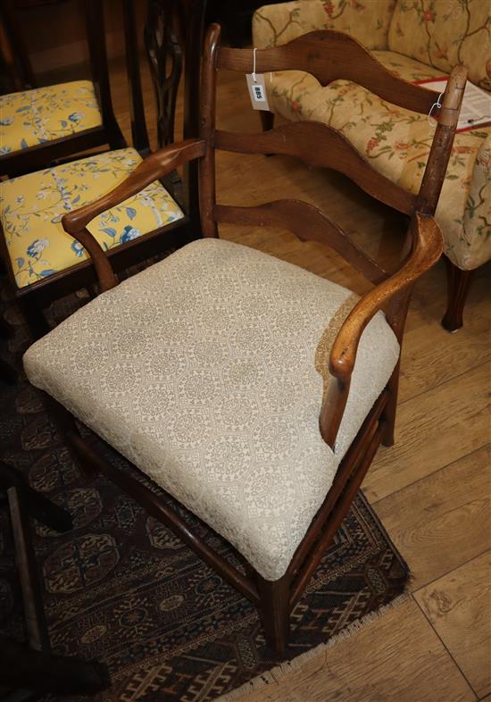 A Georgian beech Sussex chair